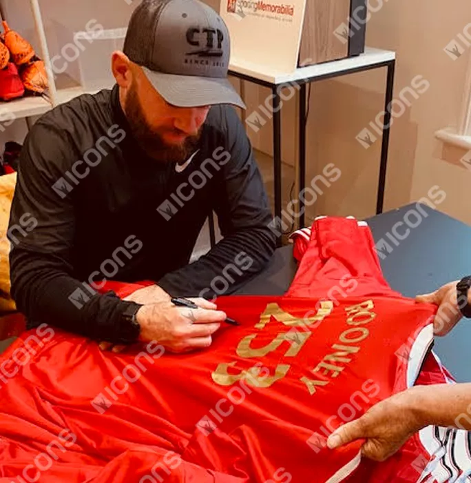 icons Wayne Rooney Back Signed Manchester United Home Shirt: 253 Goals Special Edition