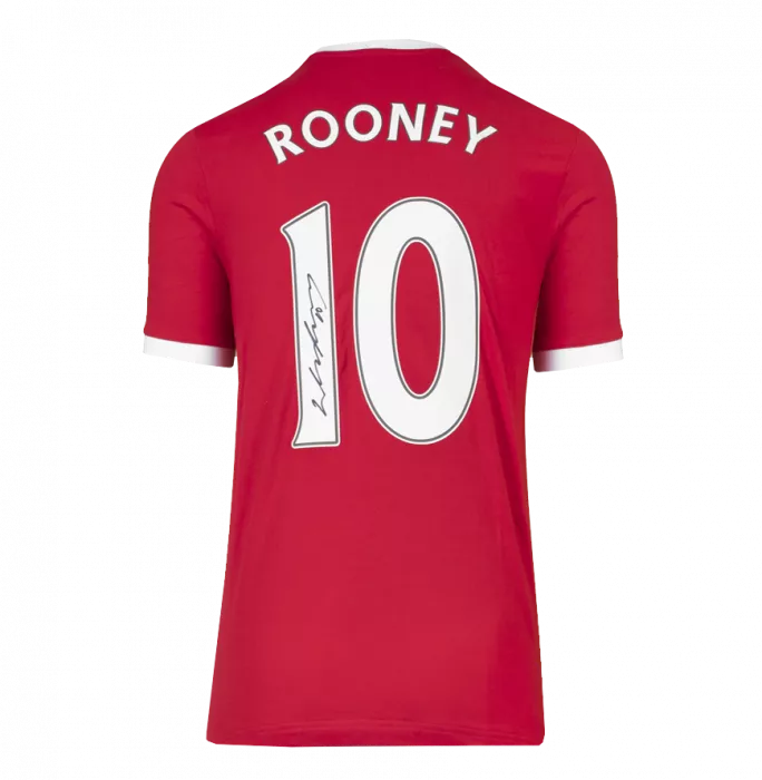 icons Wayne Rooney Back Signed Manchester United Shirt With Fan Style Number