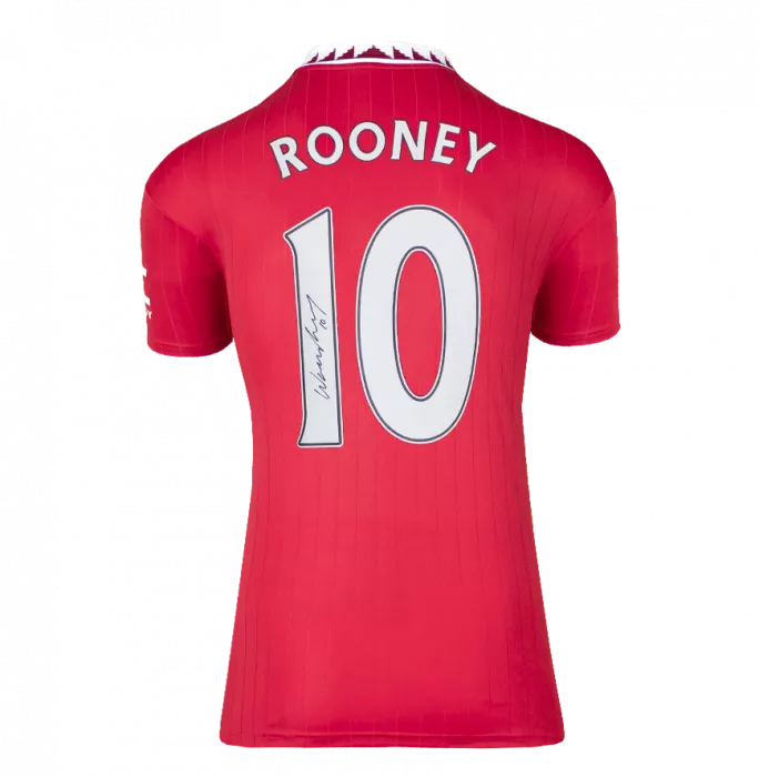 Icons Wayne Rooney Back Signed Modern Manchester United Home Shirt In Classic Frame