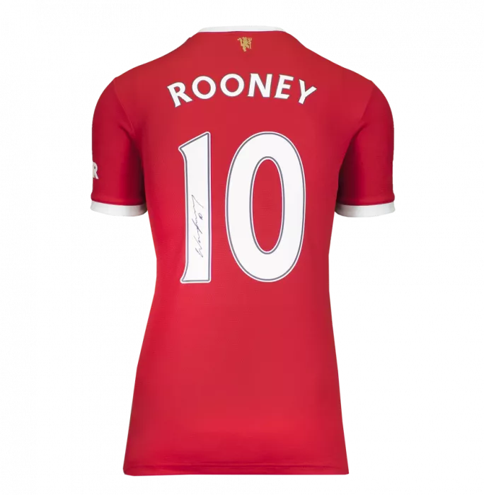 icons Wayne Rooney Back Signed Modern Manchester United Home Shirt With Fan Style Numbers