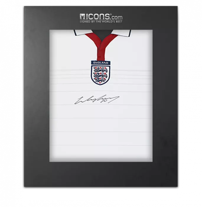 icons Wayne Rooney Front Signed England 2004 Home Shirt In Deluxe Packaging