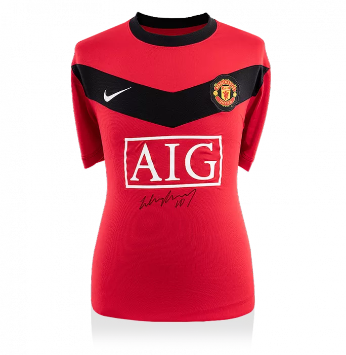 Icons Wayne Rooney Front Signed Manchester United 2009-10 Home Shirt