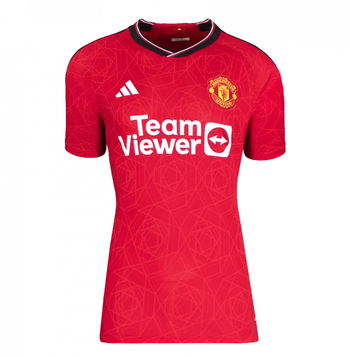 Icons Wayne Rooney Official UEFA Champions League Back Signed And Hero Framed Manchester United 2023-24 Home Shirt With Fan Style Numbers