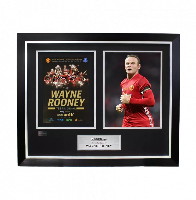 Icons Wayne Rooney Signed And Framed Programme: Testimonial