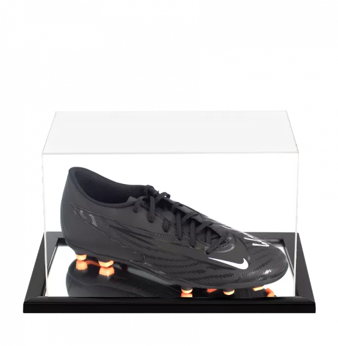 icons Wayne Rooney Signed Black Nike Phantom Boot In Acrylic Case