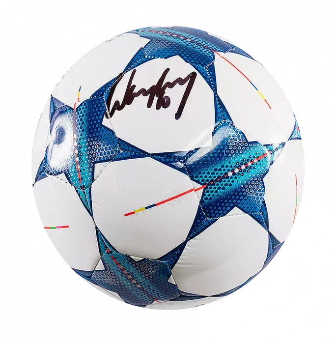 Icons Wayne Rooney Signed Blue UEFA Champions League Football