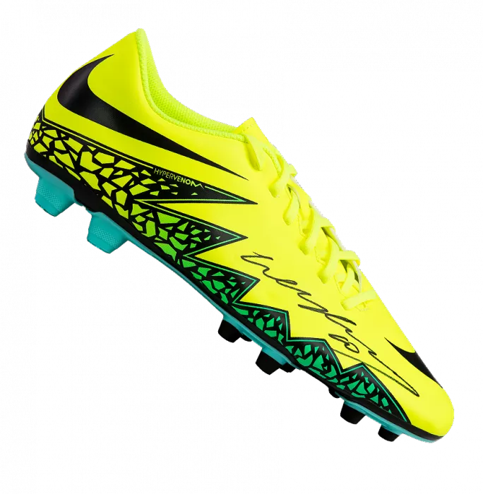 icons Wayne Rooney Signed Green Nike Hypervenom Phade Boot