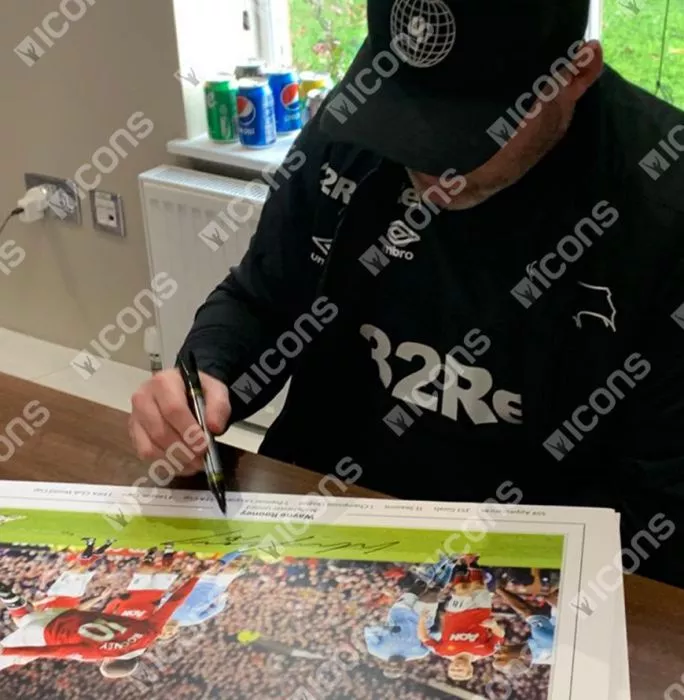 Icons Wayne Rooney Signed Large Manchester United Photo