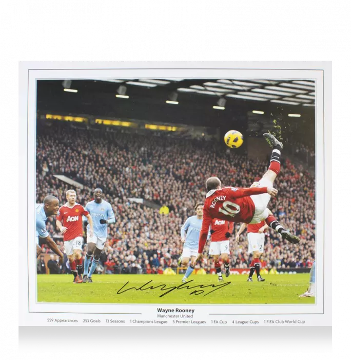 Icons Wayne Rooney Signed Large Manchester United Photo