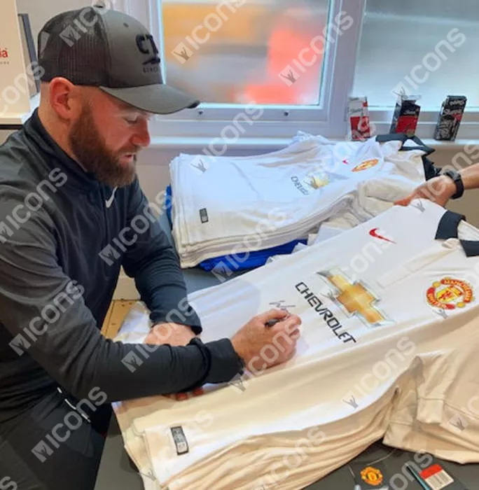 Icons Wayne Rooney Signed Manchester United 2014-15 Away Shirt