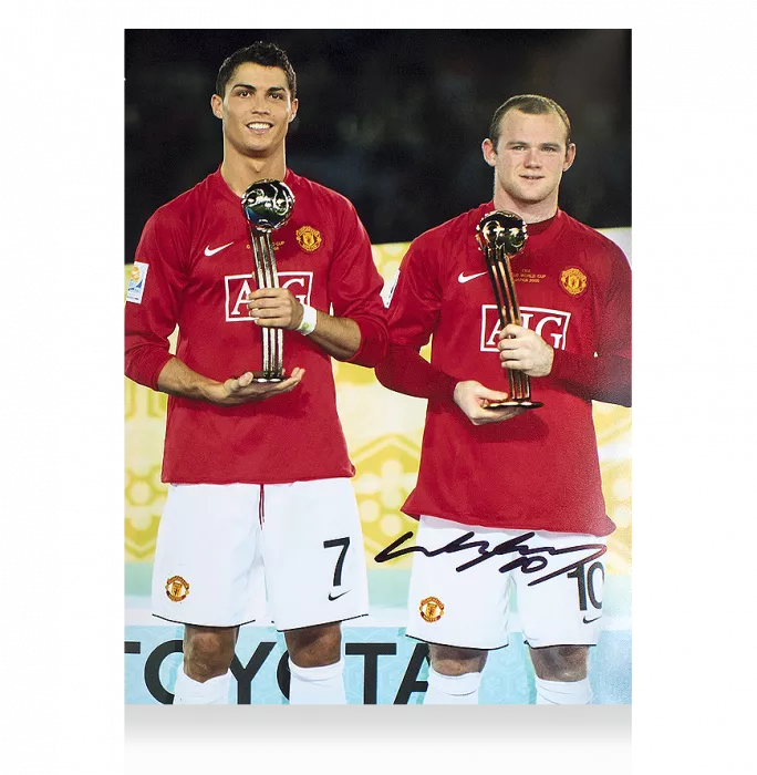 Icons Wayne Rooney Signed Manchester United Photo: 2008 FIFA Club World Cup Golden Ball Winner