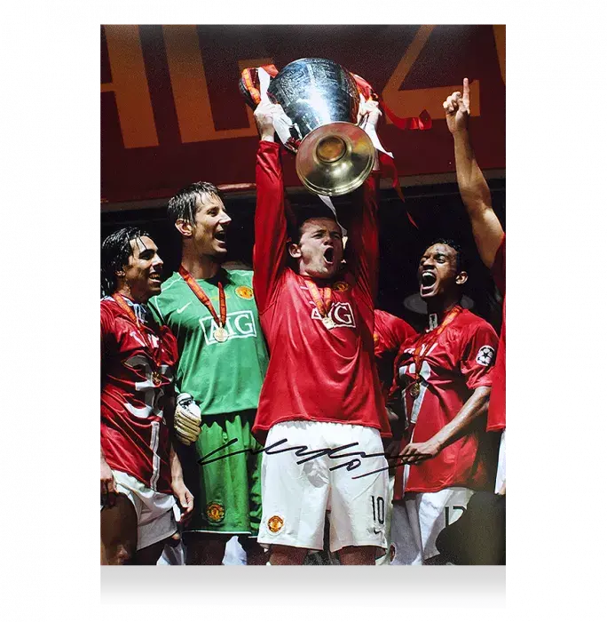 icons Wayne Rooney Signed Manchester United Photo: 2008 UEFA Champions League Winner