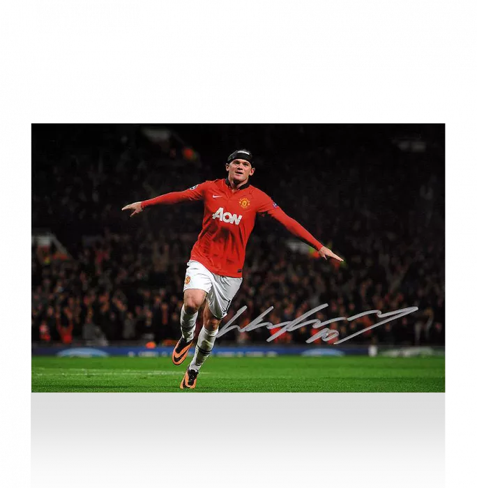 Icons Wayne Rooney Signed Manchester United Photo: 200th Man United Goal