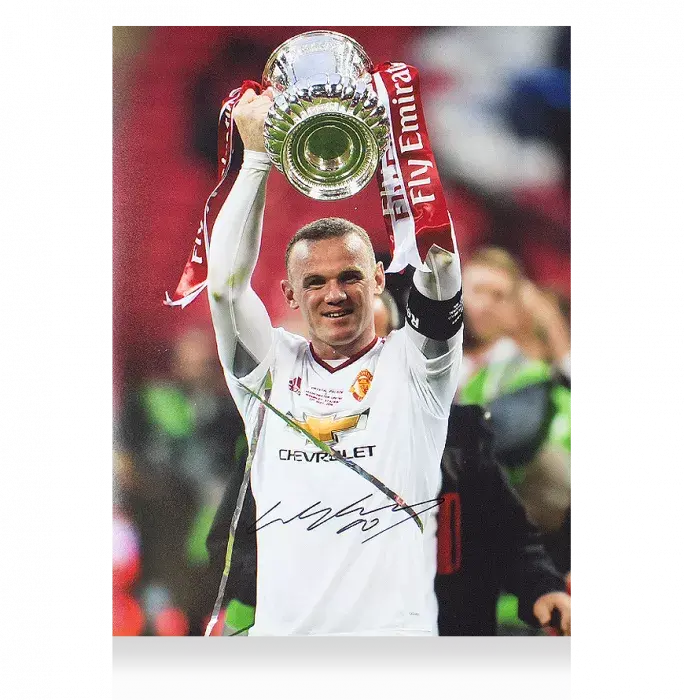 Icons Wayne Rooney Signed Manchester United Photo: 2016 FA Cup Winner