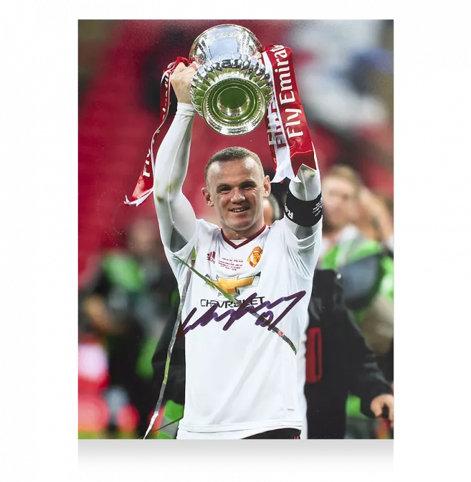 icons Wayne Rooney Signed Manchester United Photo: FA Cup Winner