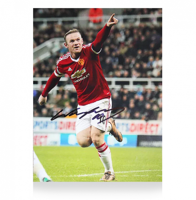 Icons Wayne Rooney Signed Manchester United Photo: Goal Vs Newcastle United