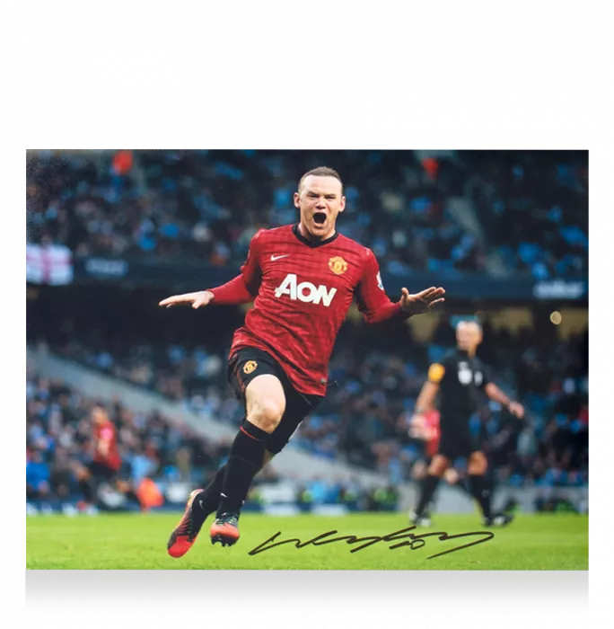 icons Wayne Rooney Signed Manchester United Photo: Goal vs Manchester City