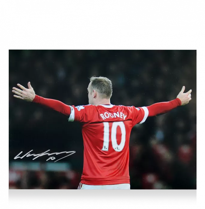 Icons Wayne Rooney Signed Manchester United Photo In Black Wooden Frame: Fans' Favourite