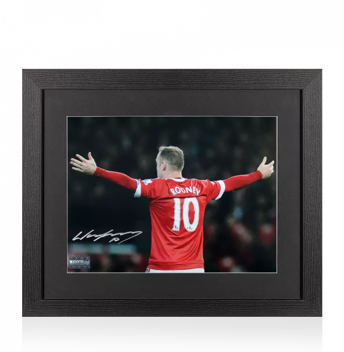 icons Wayne Rooney Signed Manchester United Photo In Black Wooden Frame: Fans' Favourite