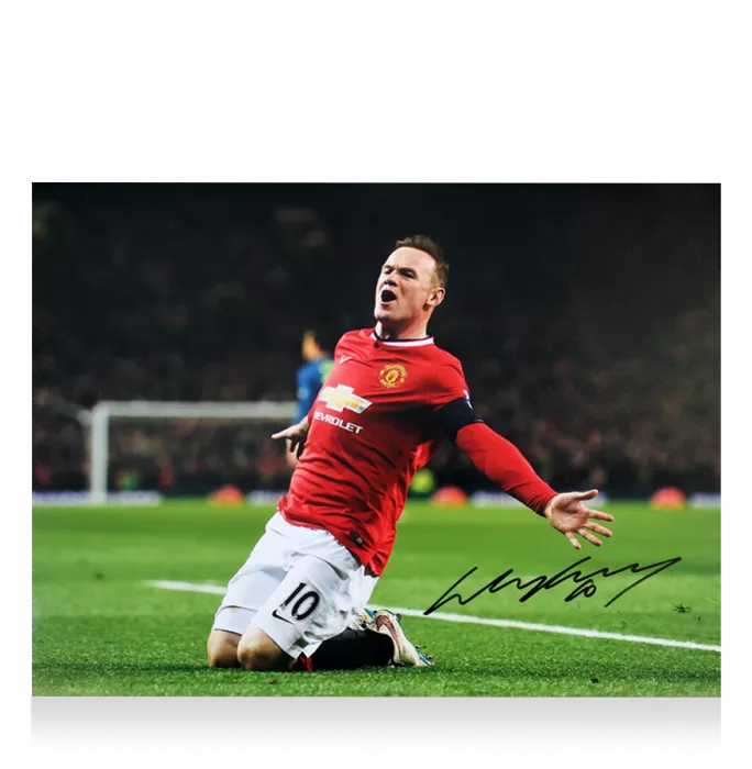 Icons Wayne Rooney Signed Manchester United Photo In Premium Photo Frame: Old Trafford Icon