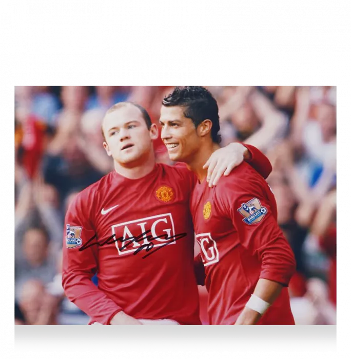 Icons Wayne Rooney Signed Manchester United Photo In Premium Photo Frame