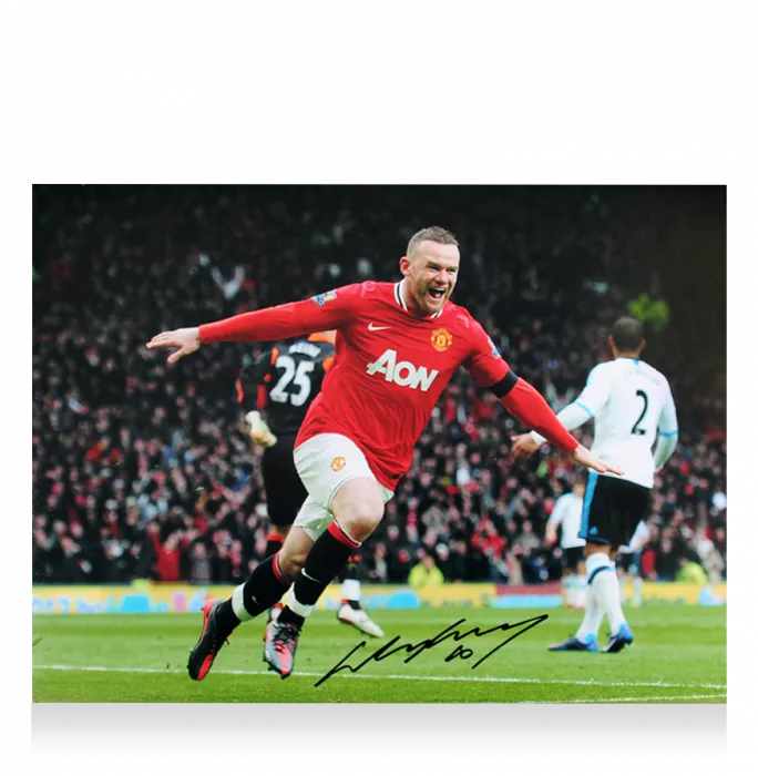 Icons Wayne Rooney Signed Manchester United Photo In Premium Photo Frame: Goal Vs Liverpool FC