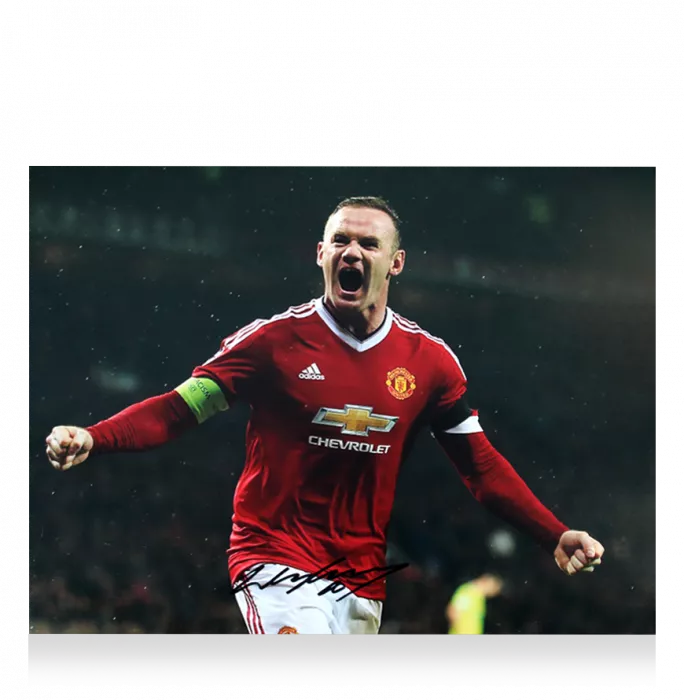 Icons Wayne Rooney Signed Manchester United Photo In Premium Photo Frame: United Legend