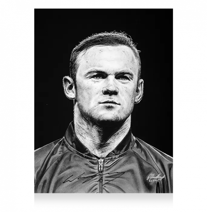 Icons Wayne Rooney Signed Tribute Artwork In Black Wooden Frame: Signed In Black