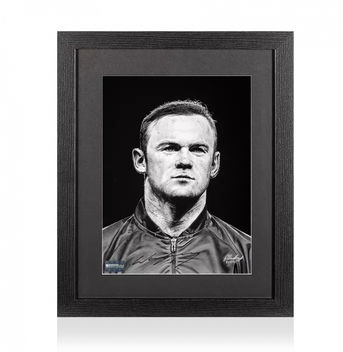 Icons Wayne Rooney Signed Tribute Artwork In Black Wooden Frame: Signed In Black