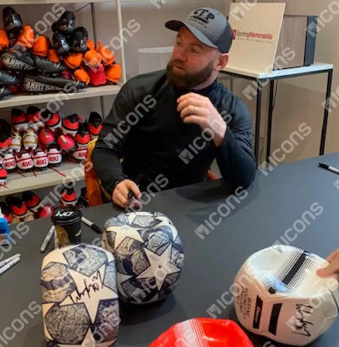 Icons Wayne Rooney Signed UEFA Champions League Football