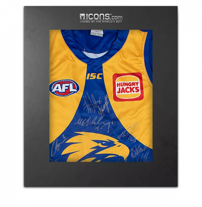 icons West Coast Eagles Squad Signed 2020 AFL Guernsey In Deluxe Packaging
