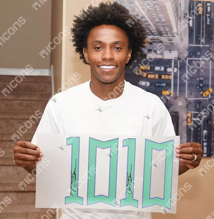 Icons Willian Back Signed Brazil 2022-23 Home Shirt In Hero Frame: Option 1