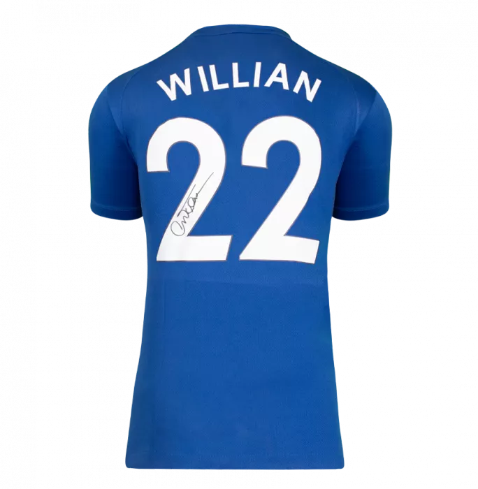Icons Willian Official Chelsea FC Signed And Framed Chelsea T-Shirt
