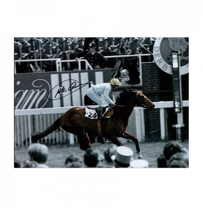 Icons Willie Carson Signed Photo - Horse Racing Legend In Black Wooden Frame