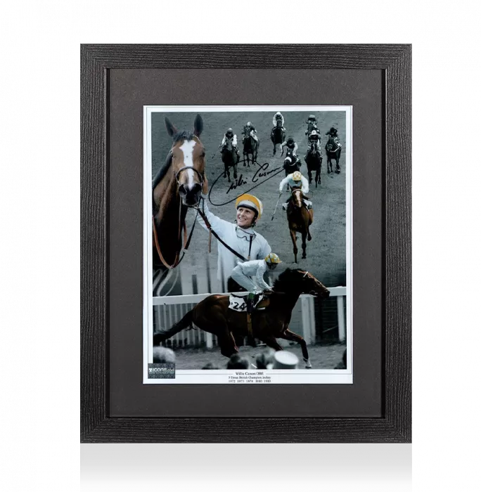 icons Willie Carson Signed Photo In Black Wooden Frame