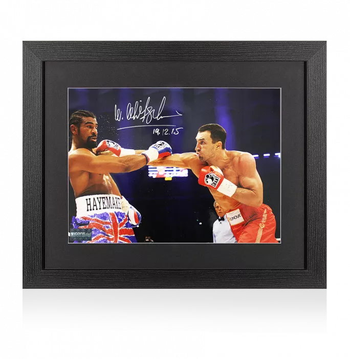 icons Wladimir Klitschko Signed Photo In Black Wooden Frame: Victory vs David Haye