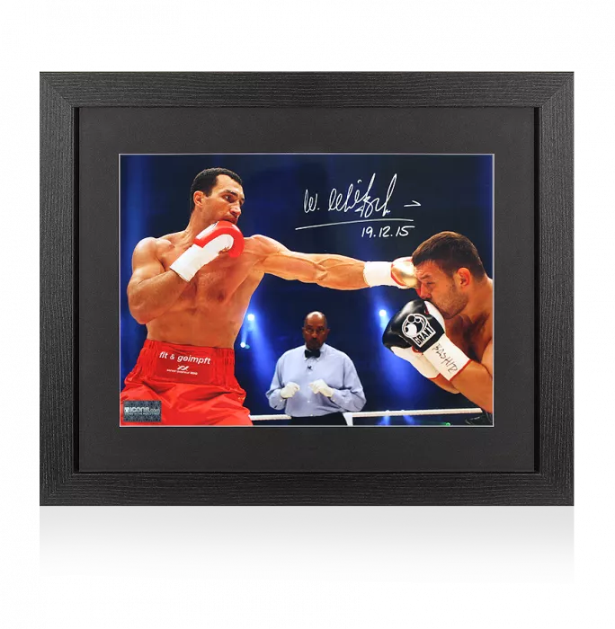 icons Wladimir Klitschko Signed Photo In Black Wooden Frame: Victory vs Ruslan Chagaev