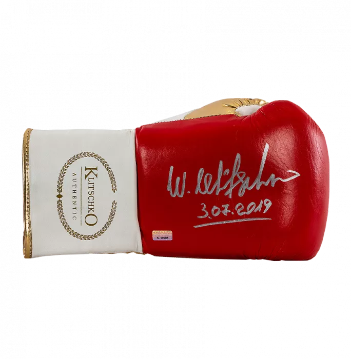 icons Wladimir Klitschko Signed Red and Gold Boxing Glove