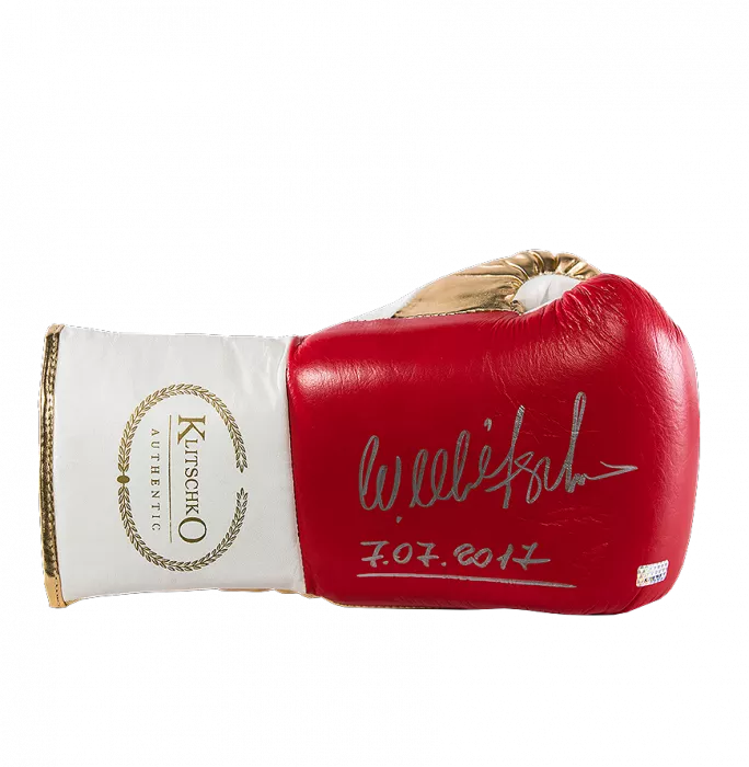 icons Wladimir Klitschko Signed Red and Gold Boxing Glove