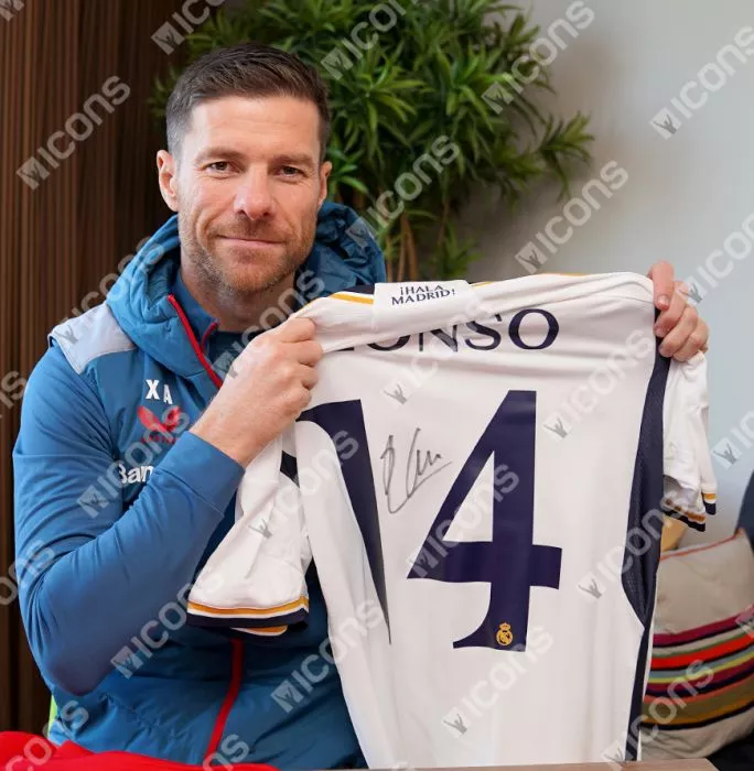 Icons Xabi Alonso Back Signed Modern Real Madrid CF Home Shirt