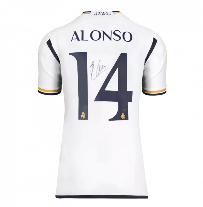 icons Xabi Alonso Back Signed Modern Real Madrid CF Home Shirt