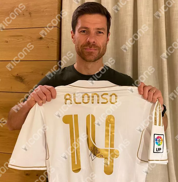 Icons Xabi Alonso Back Signed Real Madrid 2011-12 Home Shirt