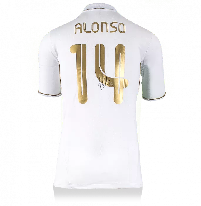 icons Xabi Alonso Back Signed Real Madrid 2011-12 Home Shirt