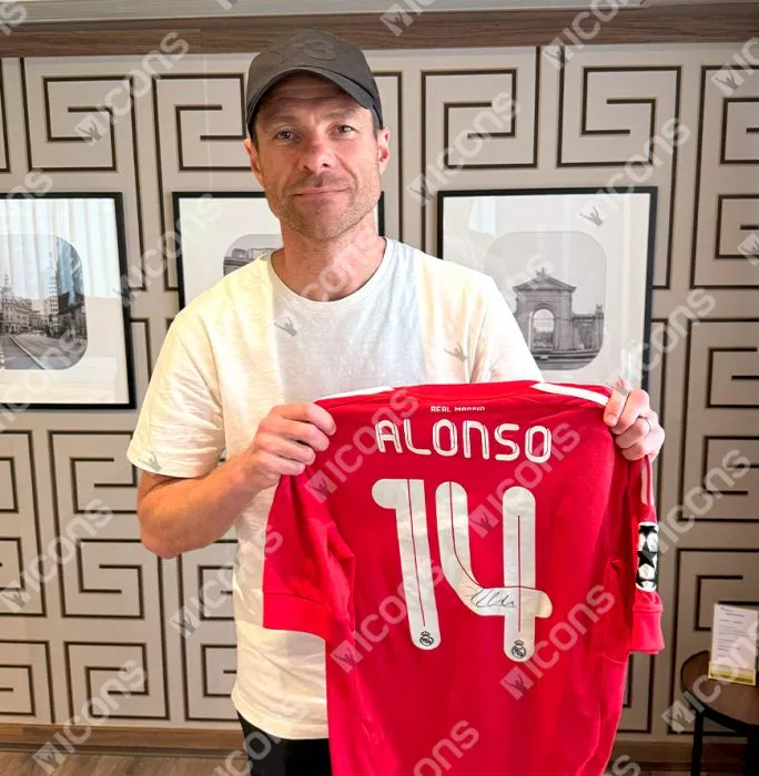 Icons Xabi Alonso Back Signed Real Madrid 2011-12 Third Shirt In Hero Frame: Option 1