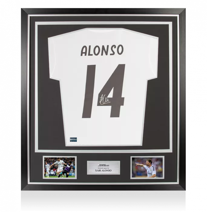 icons Xabi Alonso Back Signed Real Madrid 2018-19 Home Shirt In Classic Frame