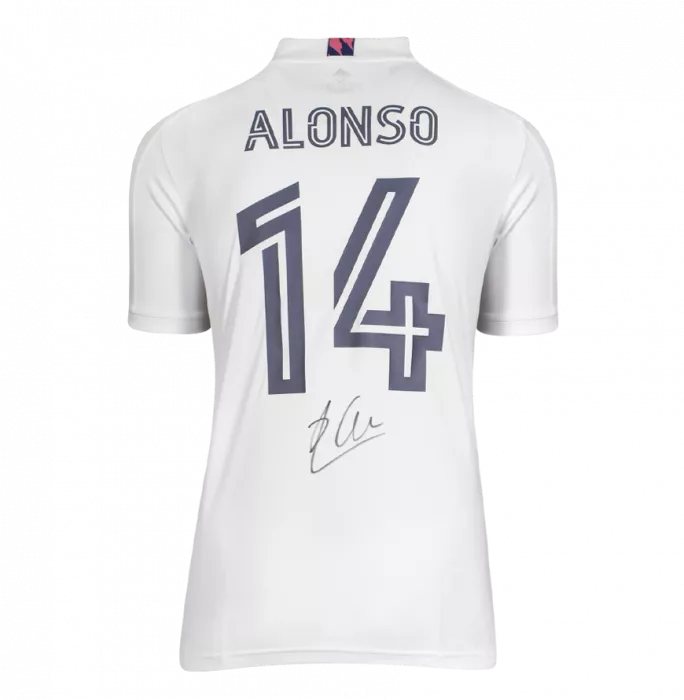 icons Xabi Alonso Back Signed Real Madrid 2020-21 Home Shirt with Fan Style Numbers