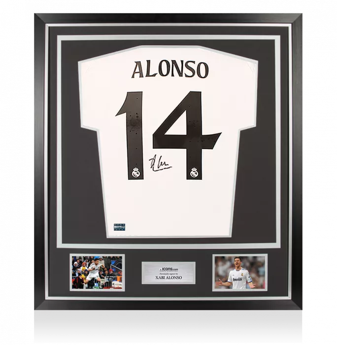 icons Xabi Alonso Back Signed Real Madrid 2024-25 Home Shirt In Classic Frame