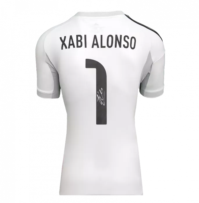 Icons Xabi Alonso Back Signed Real Madrid 2025-26 Home Shirt With Fan Style Number In Classic Frame
