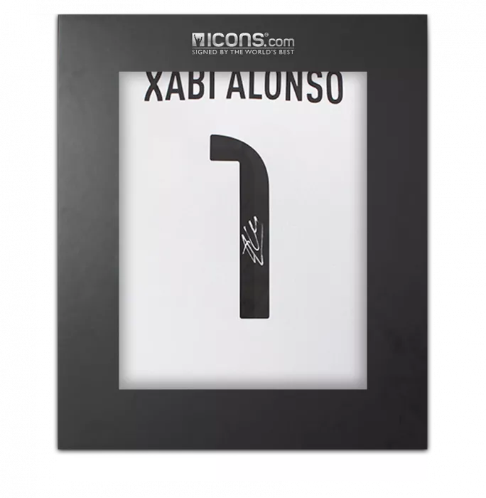 icons Xabi Alonso Back Signed Real Madrid 2025-26 Home Shirt with Fan Style Number In Deluxe Packaging