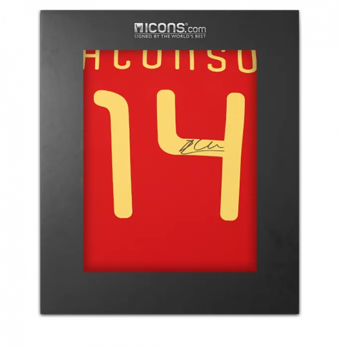 icons Xabi Alonso Back Signed Spain 2010 Home Shirt In Deluxe Packaging
